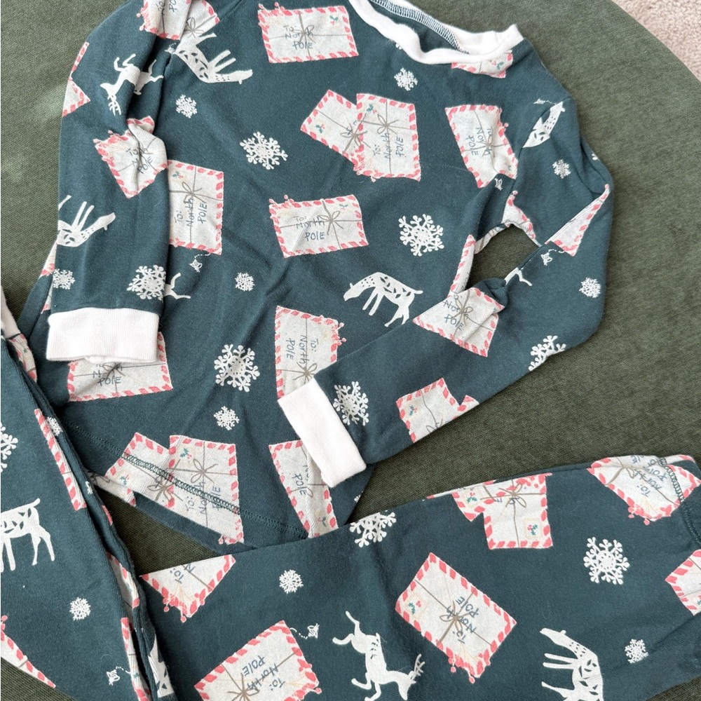 Burt's Bees Kids Pajama Set Letters to Santa Christmas Holiday - 3T